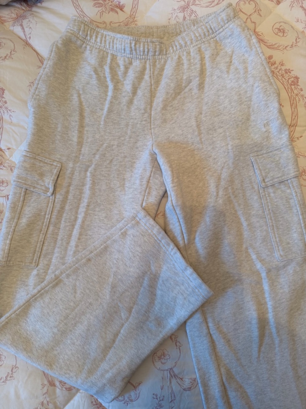 Aritzia Heather Light Gray Cargo sweatpants